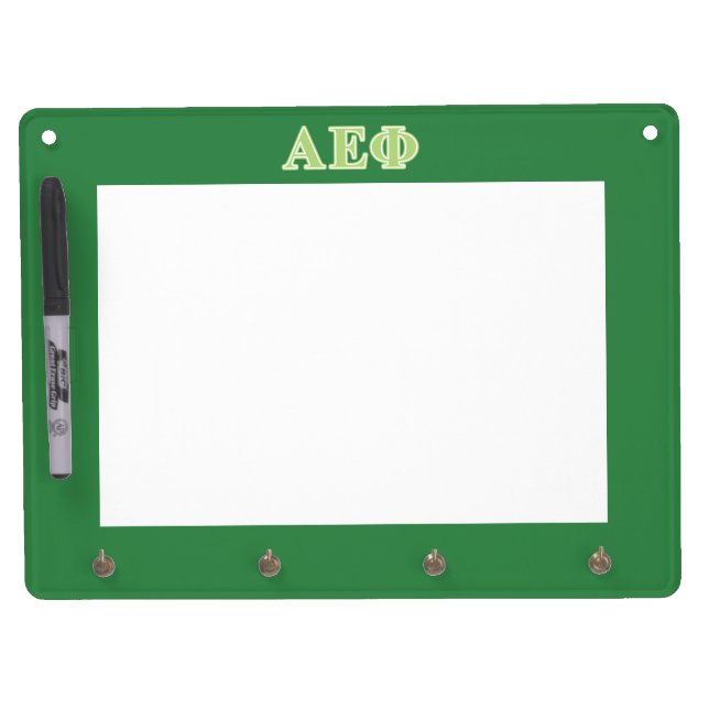 Alpha Epsilon Phi Green Letters Dry Erase Board With Keychain Holder (Front)
