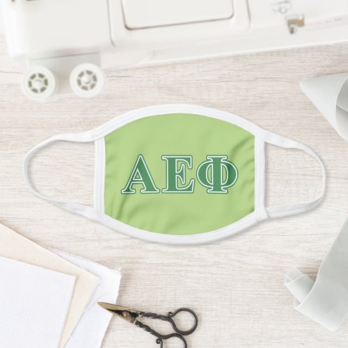 Alpha Epsilon Phi Green Letters Face Mask