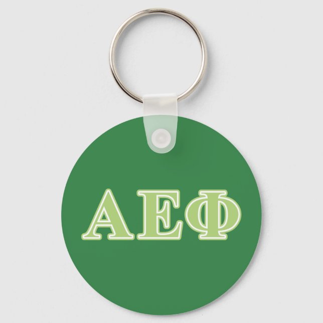Alpha Epsilon Phi Green Letters Keychain (Front)