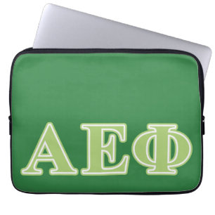 Alpha Epsilon Phi Green Letters Laptop Sleeve