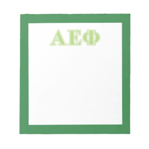 Alpha Epsilon Phi Green Letters Notepad