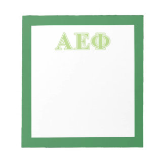 Alpha Epsilon Phi Green Letters Notepad