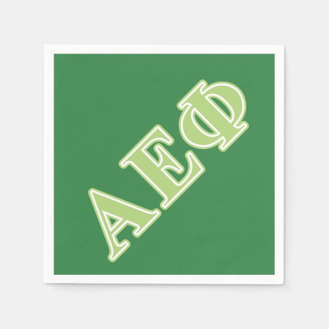 Alpha Epsilon Phi Green Letters Paper Napkins (Front)