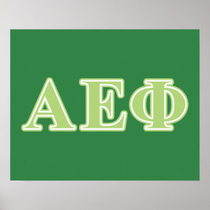 Alpha Epsilon Phi Green Letters Poster