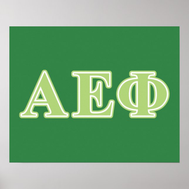 Alpha Epsilon Phi Green Letters Poster (Front)