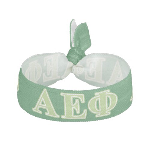 Alpha Epsilon Phi Green Letters Ribbon Hair Tie