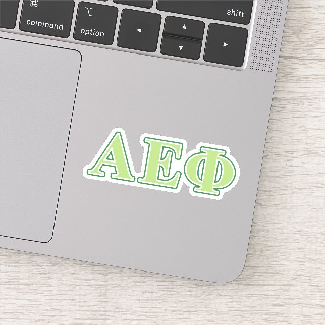 Alpha Epsilon Phi Green Letters Sticker (Detail)