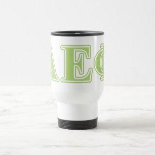 Alpha Epsilon Phi Green Letters Travel Mug