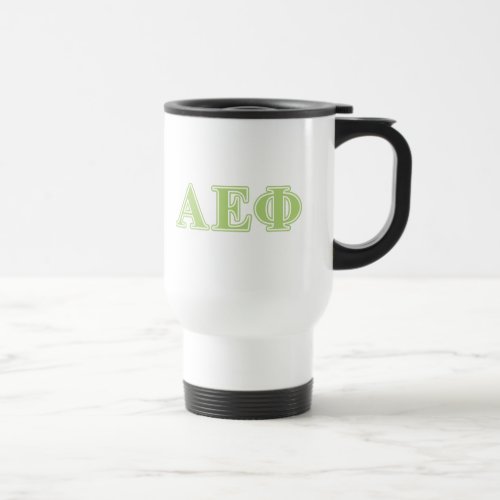 Alpha Epsilon Phi Green Letters Travel Mug