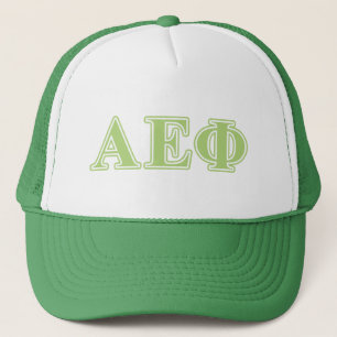 Alpha Epsilon Phi Green Letters Trucker Hat