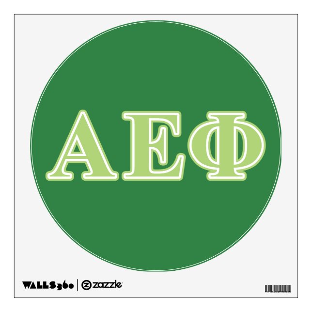 Alpha Epsilon Phi Green Letters Wall Sticker (Front)