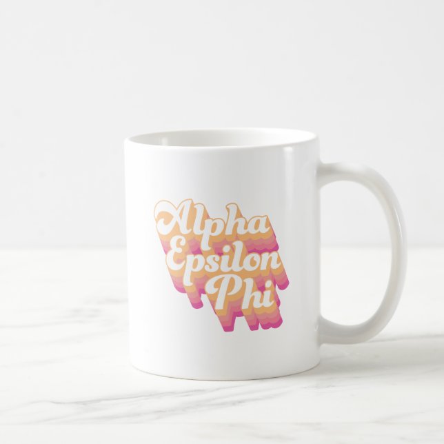 Alpha Epsilon Phi | Groovy Script Coffee Mug (Right)