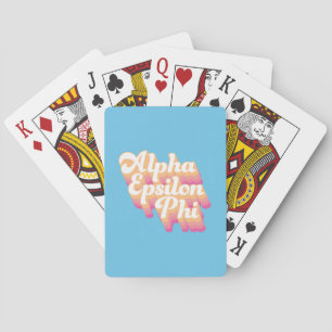 Alpha Epsilon Phi   Groovy Script Poker Cards