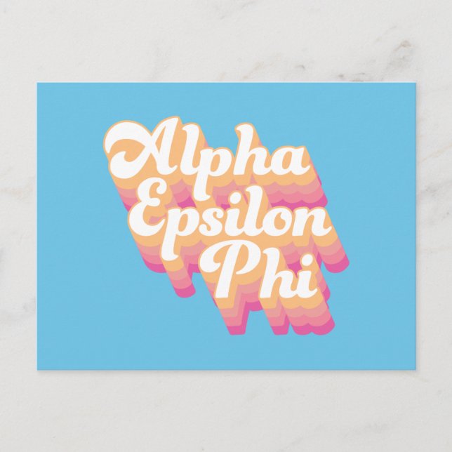 Alpha Epsilon Phi | Groovy Script Postcard (Front)