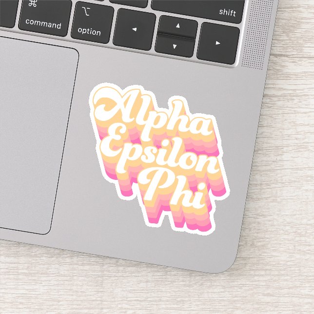 Alpha Epsilon Phi | Groovy Script Sticker (Detail)