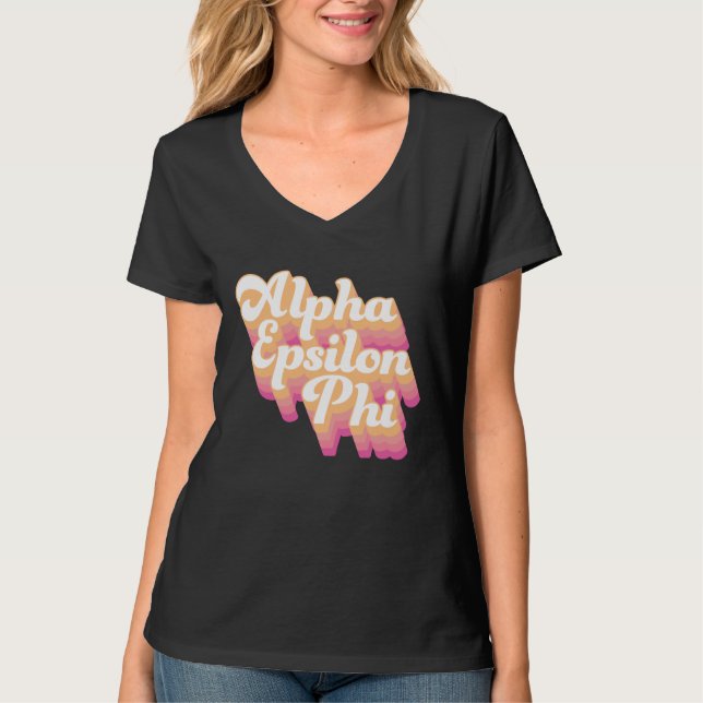 Alpha Epsilon Phi | Groovy Script T-Shirt (Front)