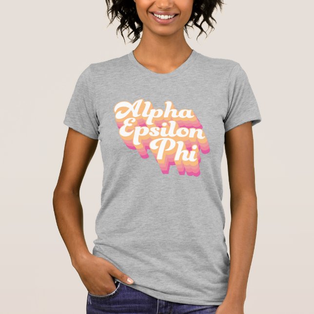 Alpha Epsilon Phi | Groovy Script T-Shirt (Front)