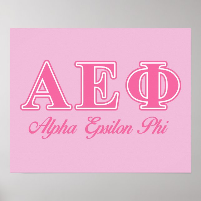 Alpha Epsilon Phi Pink Letters 2 Poster (Front)