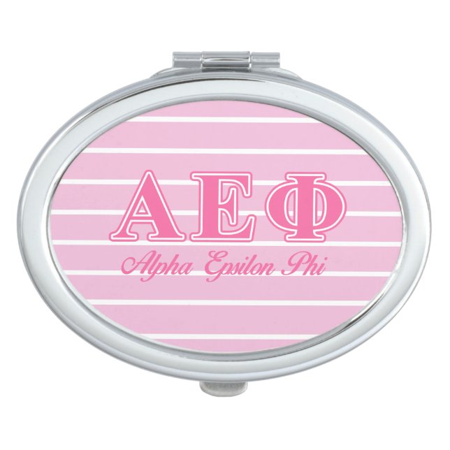 Alpha Epsilon Phi Pink Letters Compact Mirror (Front)
