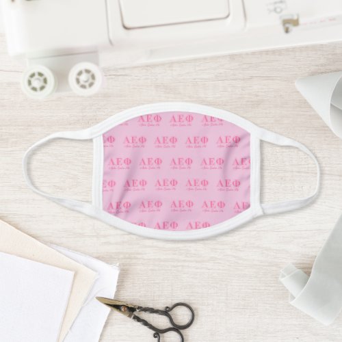 Alpha Epsilon Phi Pink Letters Face Mask