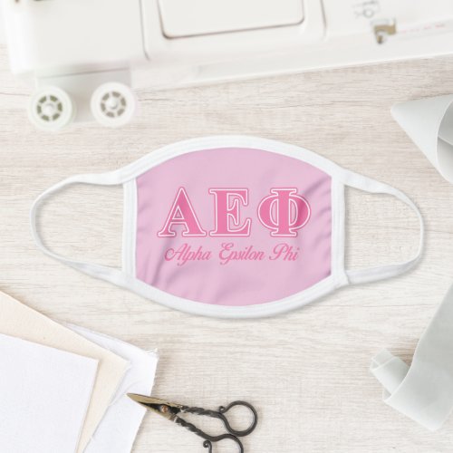 Alpha Epsilon Phi Pink Letters Face Mask