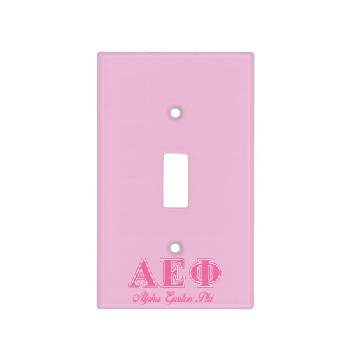 Alpha Epsilon Phi Pink Letters Light Switch Cover