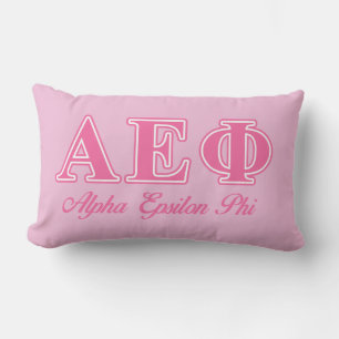 Alpha Epsilon Phi Pink Letters Lumbar Pillow