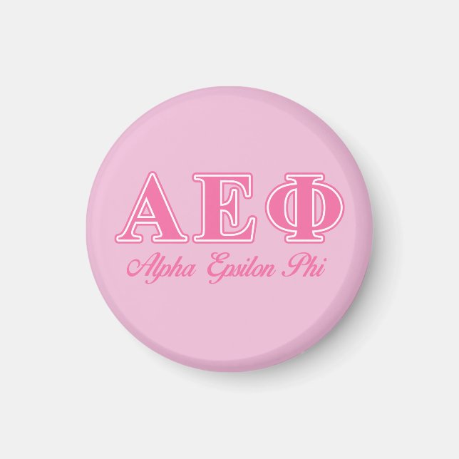 Alpha Epsilon Phi Pink Letters Magnet (Front)