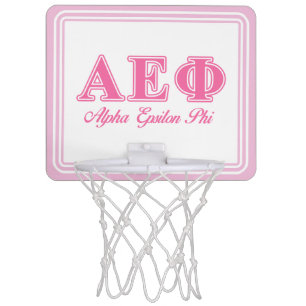 Alpha Epsilon Phi Pink Letters Mini Basketball Hoop