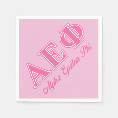 Alpha Epsilon Phi Pink Letters Paper Napkins