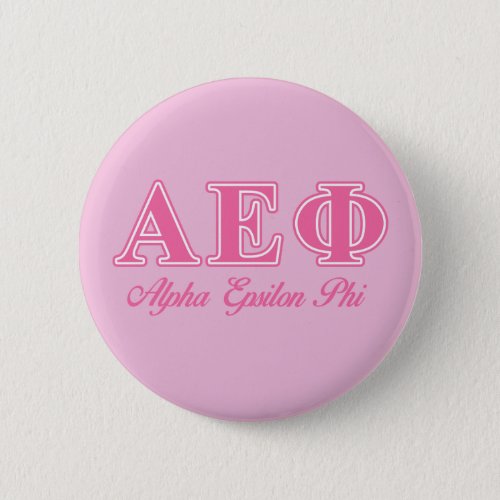 Alpha Epsilon Phi Pink Letters Pinback Button