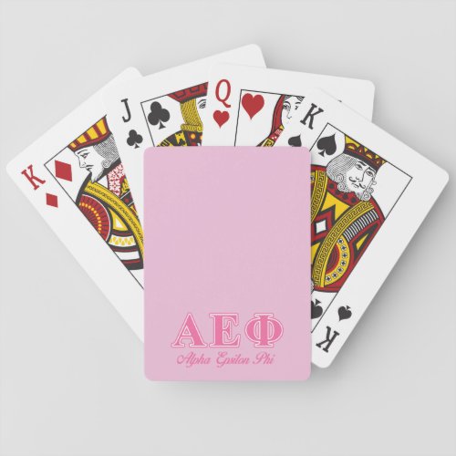 Alpha Epsilon Phi Pink Letters Poker Cards