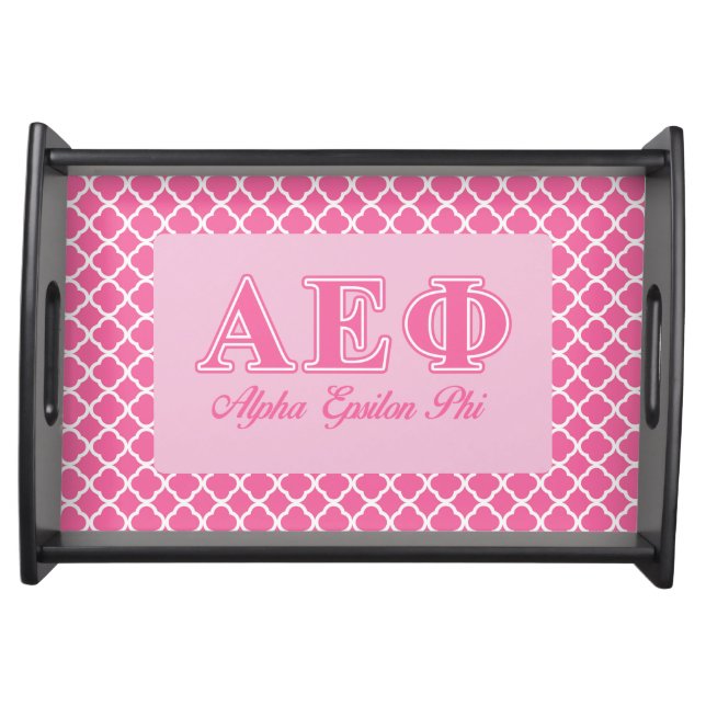 Alpha Epsilon Phi Pink Letters Serving Tray (Front)