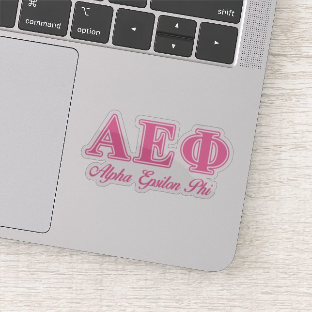 Alpha Epsilon Phi Pink Letters Sticker (Detail)