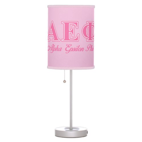 Alpha Epsilon Phi Pink Letters Table Lamp