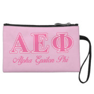 Alpha Epsilon Phi Pink Letters Wristlet at Zazzle