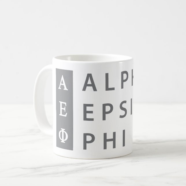 Alpha Epsilon Phi | Stacked Logo Coffee Mug (Front Left)
