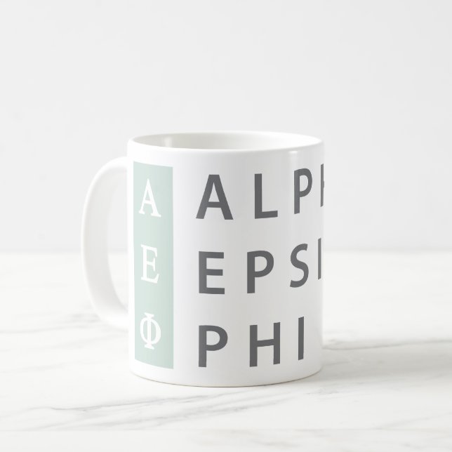 Alpha Epsilon Phi | Stacked Logo Coffee Mug (Front Left)