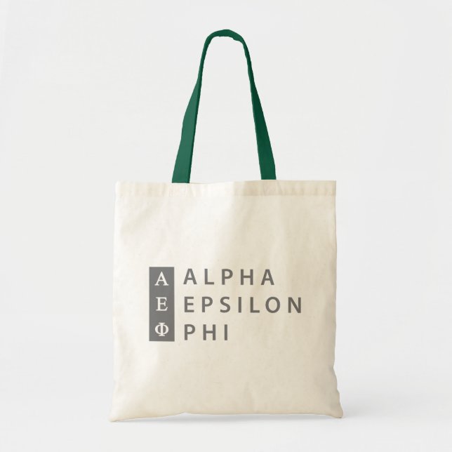 Alpha Epsilon Phi | Stacked Logo Tote Bag (Front)