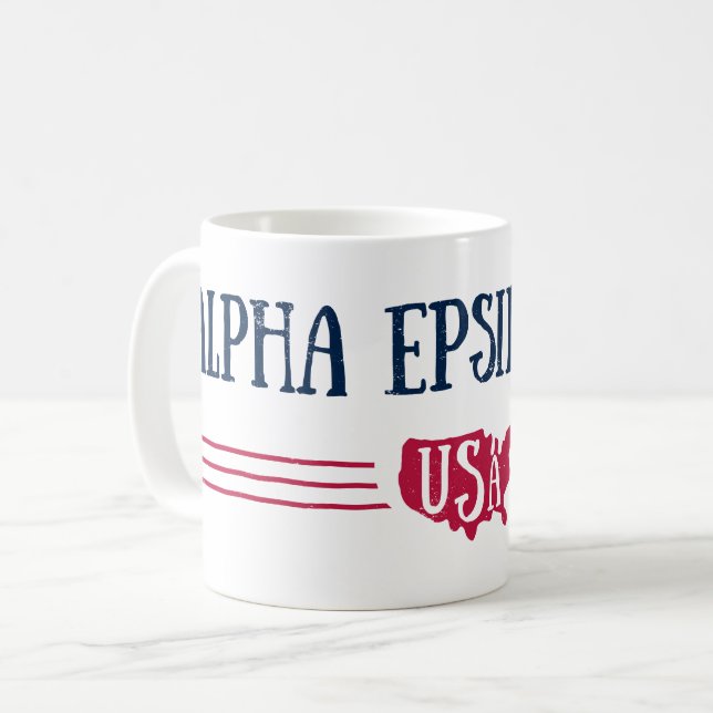 Alpha Epsilon Phi - USA Coffee Mug (Front Left)