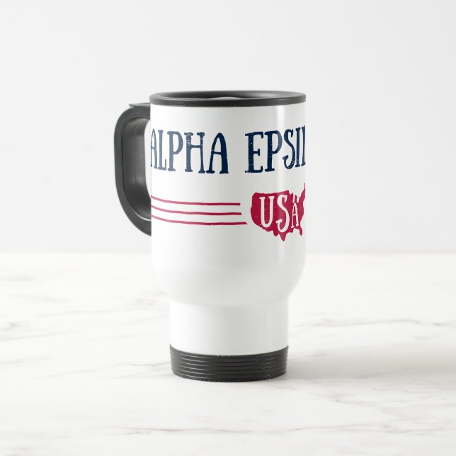 Alpha Epsilon Phi - USA Travel Mug (Front Left)