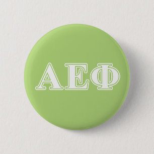 Alpha Epsilon Phi White and Green Letters Pinback Button