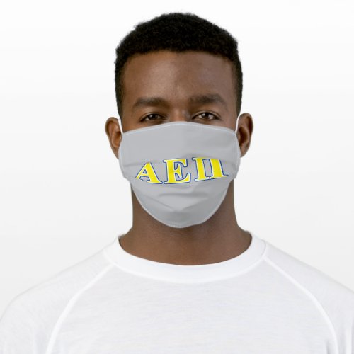 Alpha Epsilon Pi Blue and Yellow Letters Adult Cloth Face Mask