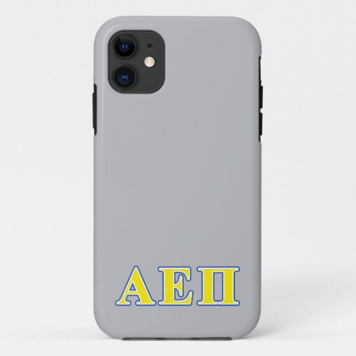 Alpha Epsilon Pi Blue and Yellow Letters iPhone 11 Case