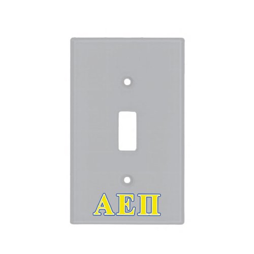 Alpha Epsilon Pi Blue and Yellow Letters Light Switch Cover