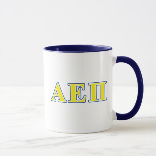 Alpha Epsilon Pi Blue and Yellow Letters Mug
