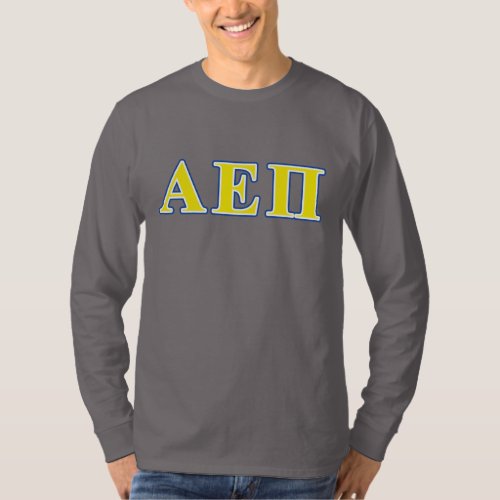 Alpha Epsilon Pi Blue and Yellow Letters T_Shirt