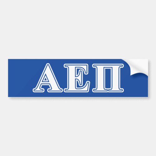 Alpha Epsilon Pi White and Blue Letters Bumper Sticker