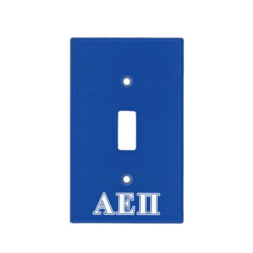 Alpha Epsilon Pi White and Blue Letters Light Switch Cover