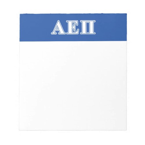 Alpha Epsilon Pi White and Blue Letters Notepad